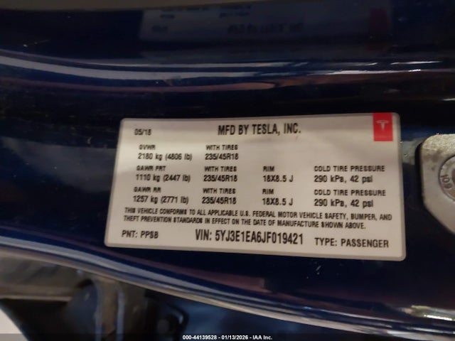 2018 TESLA MODEL 3 5YJ3E1EA6JF019421 Photo 8