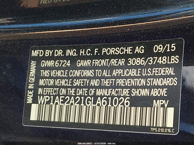 2016 PORSCHE CAYENNE E-HYBRID WP1AE2A21GLA61026 Photo 8