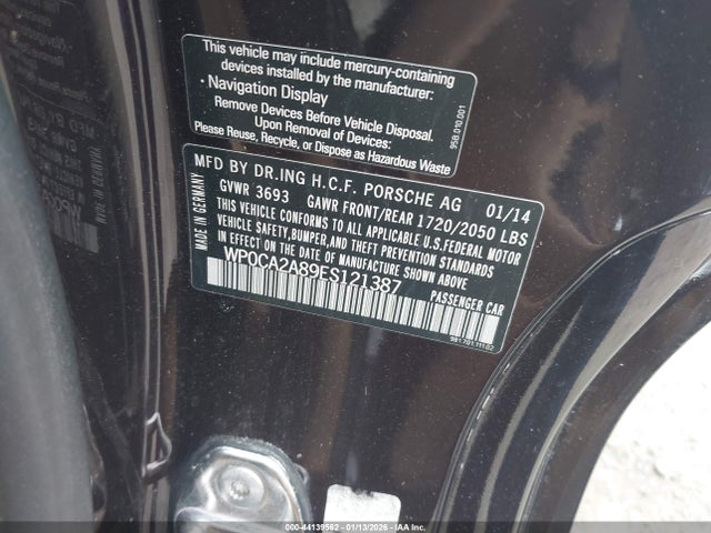 2014 PORSCHE BOXSTER WP0CA2A89ES121387 Photo 8