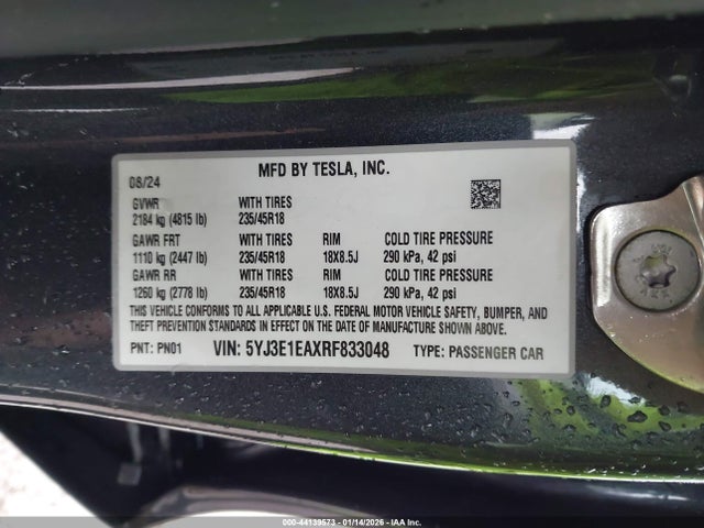 2024 TESLA MODEL 3 5YJ3E1EAXRF833048 Photo 8