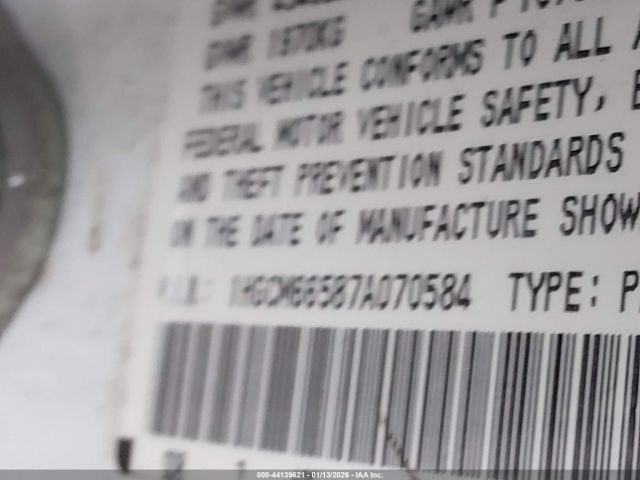 2007 HONDA ACCORD 1HGCM66587A070584 Photo 8