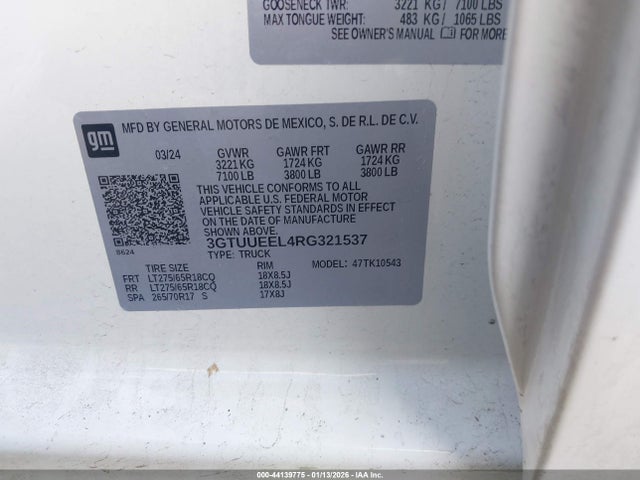 3GTUUEEL4RG321537 GMC Sierra 1500 4wd Short Box At4