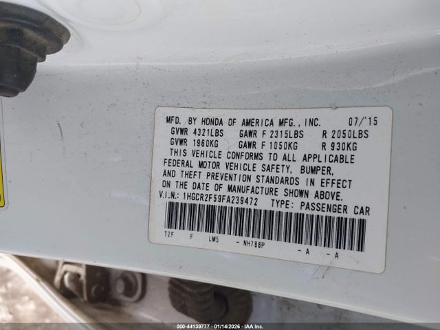 1HGCR2F59FA239472 Honda Accord Sport