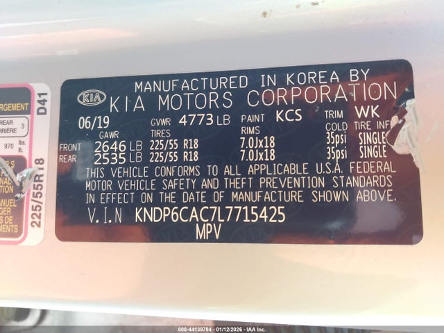 KIA SPORTAGE S 2020 KNDP6CAC7L7715425 Image 9
