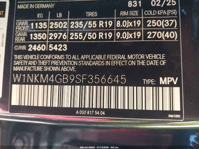 W1NKM4GB9SF356645 Mercedes-Benz Glc 300 Suv