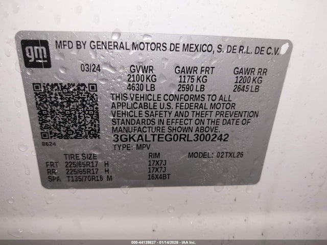 3GKALTEG0RL300242 GMC Terrain Awd Sle