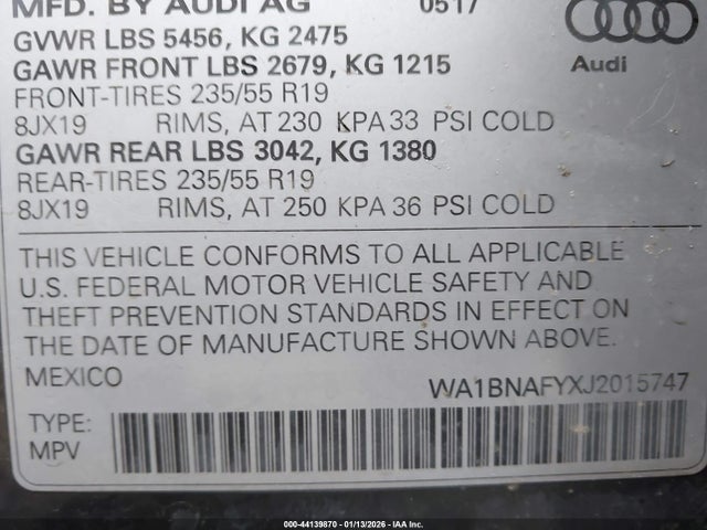 2018 AUDI Q5 WA1BNAFYXJ2015747 Photo 8