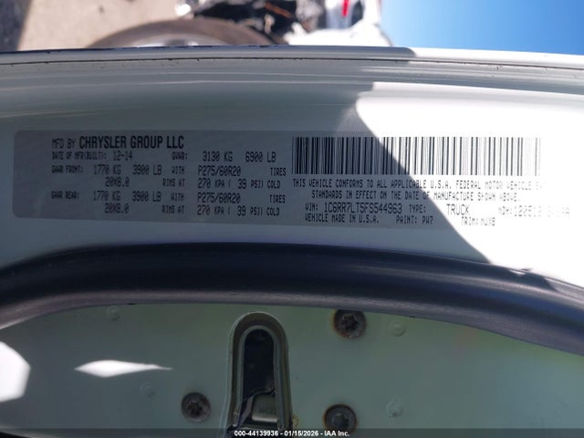 44139936 :رقم المزاد ، 1C6RR7LT5FS544963 vin ، 2015 Ram 1500 Lone Star مزاد بيع