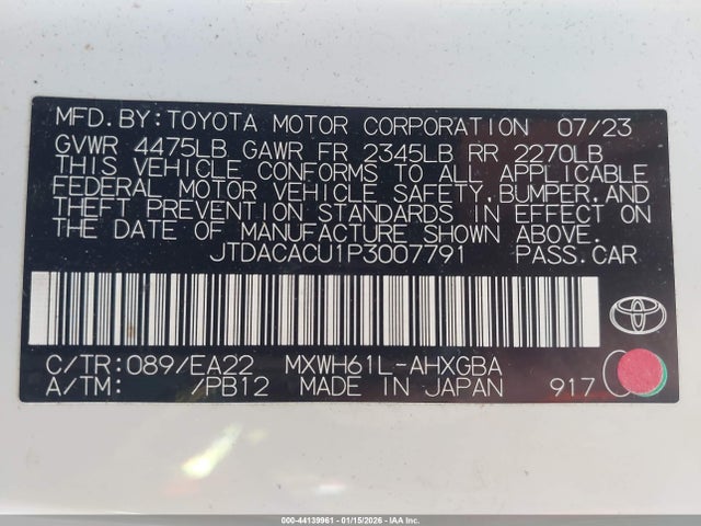 2023 TOYOTA PRIUS PRIME JTDACACU1P3007791 Photo 8