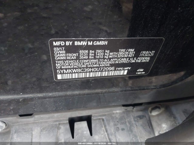 2017 BMW X6 M 5YMKW8C39H0U72096 Photo 8