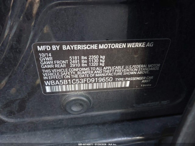 2015 BMW 535I WBA5B1C53FD919650 Photo 8
