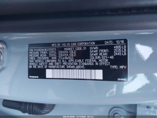 2019 VOLVO XC40 YV4162UK9K2111273 Photo 8