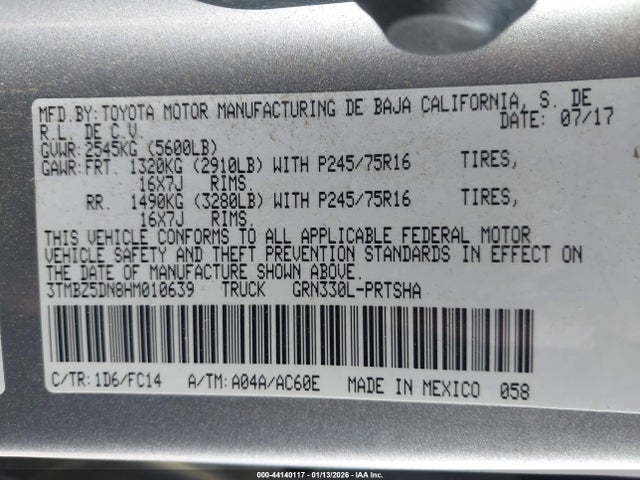 Toyota Tacoma Sr5 2017 3TMBZ5DN8HM010639 Image 9