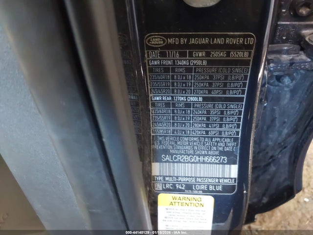 2017 LAND ROVER DISCOVERY SPORT SALCR2BG0HH666273 Photo 8