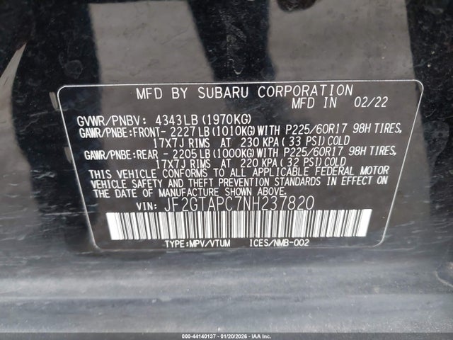 2022 SUBARU CROSSTREK JF2GTAPC7NH237820 Photo 8
