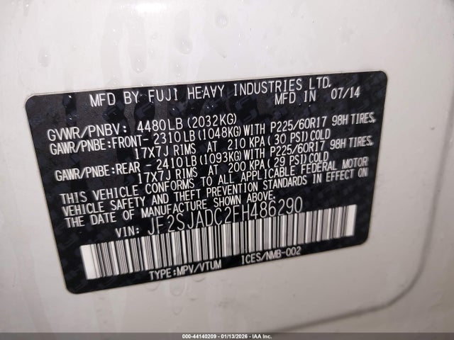 Subaru Forester 2.5i Premium 2015 JF2SJADC2FH486290 Image 9