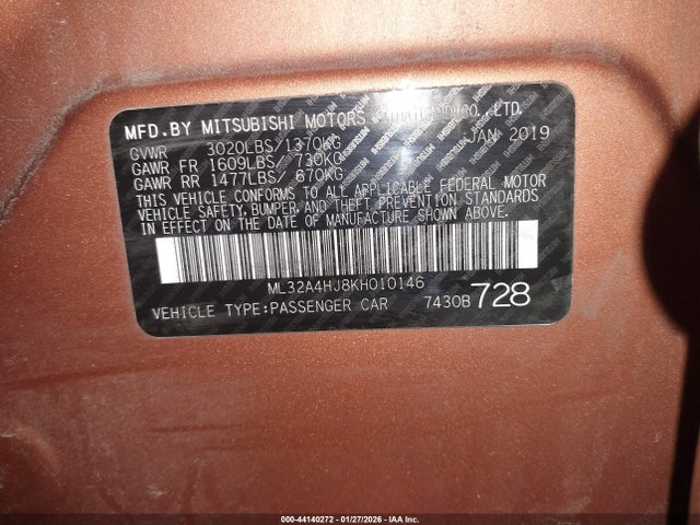 2019 MITSUBISHI MIRAGE ML32A4HJ8KH010146 Photo 8