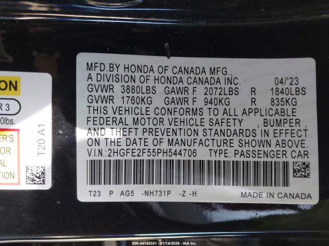 Honda Civic Sport 2023 2HGFE2F55PH544706 Image 9