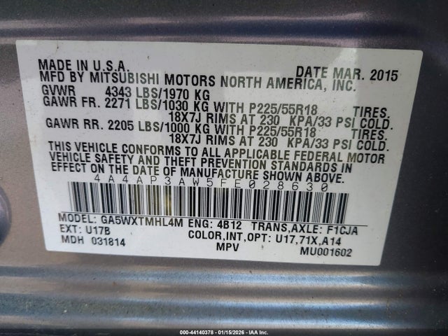 2015 MITSUBISHI OUTLANDER SPORT 4A4AP3AW5FE028630 Photo 8