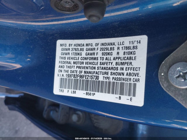 19XFB2F96FE215730 Honda Civic Ex-l