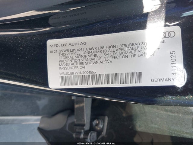 2022 AUDI E-TRON GT WAUCJBFW1N7004555 Photo 8