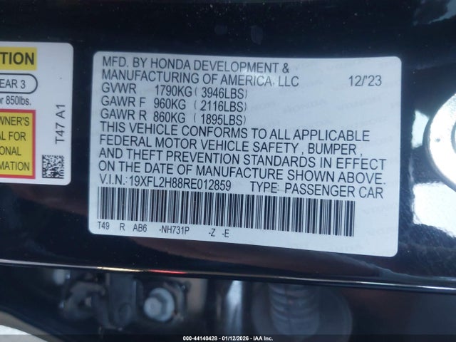 19XFL2H88RE012859 Honda Civic Sport