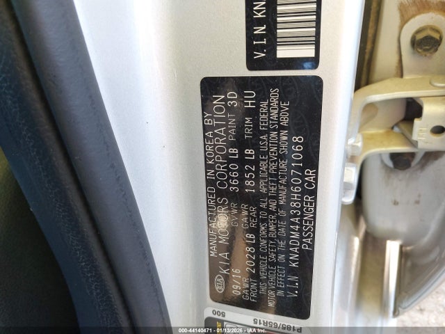 Продаж на аукціоні авто 2017 Kia Rio Lx, vin: KNADM4A38H6071068, номер лоту: 44140471