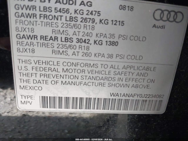 2018 AUDI Q5 WA1ANAFY0J2234082 Photo 8