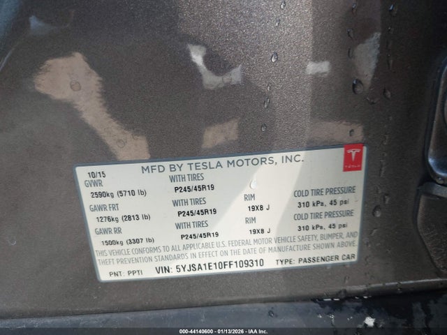 2015 TESLA MODEL S 5YJSA1E10FF109310 Photo 8