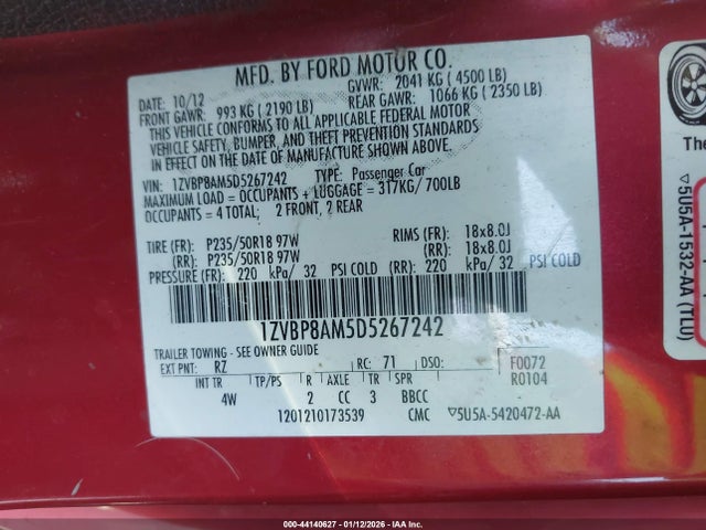 2013 FORD MUSTANG 1ZVBP8AM5D5267242 Photo 8