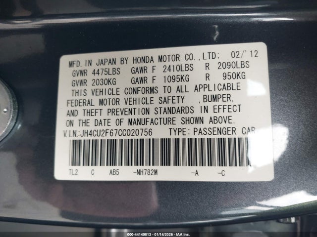 2012 ACURA TSX JH4CU2F67CC020756 Photo 8