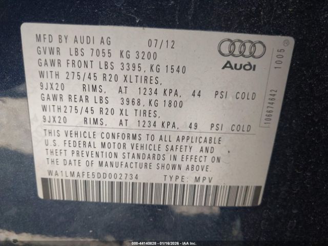2013 AUDI Q7 WA1LMAFE5DD002734 Photo 8