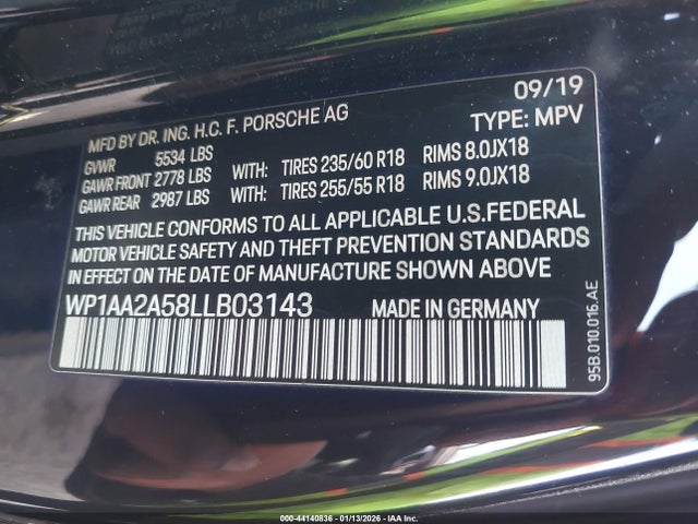 2020 PORSCHE MACAN WP1AA2A58LLB03143 Photo 8