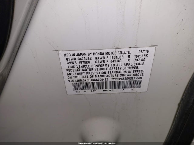 2016 HONDA FIT JHMGK5H73GS006492 Photo 8