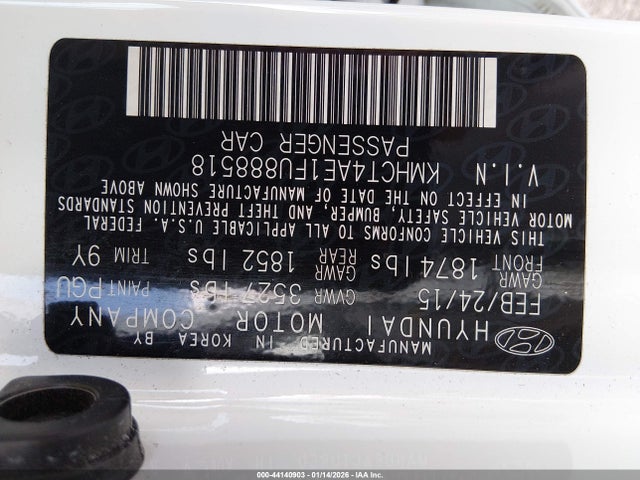 Hyundai ACCENT GLS 2015 KMHCT4AE1FU888518 Image 9