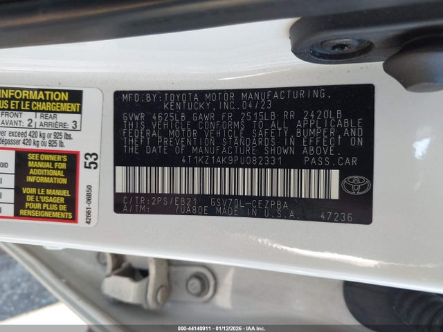 4T1KZ1AK9PU082331 Toyota CAMRY TRD