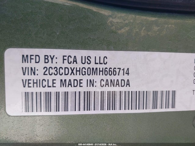 2C3CDXHG0MH666714 Dodge Charger Gt Rwd