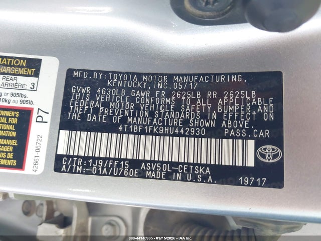 4T1BF1FK9HU442930 Toyota CAMRY SE