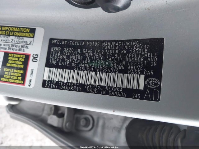 Toyota COROLLA LE 2017 2T1BURHE1HC925079 Image 9