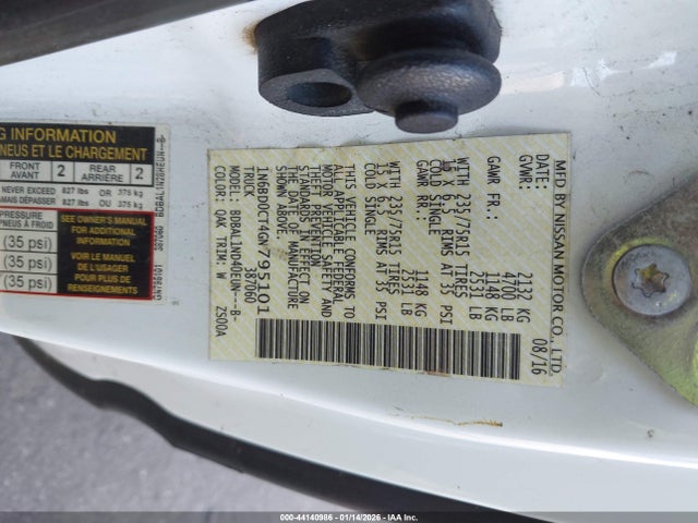 Nissan Frontier S/sv-i4 2016 1N6BD0CT4GN795101 Image 9