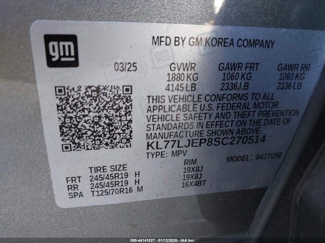 2025 CHEVROLET TRAX KL77LJEP8SC270514 Photo 8