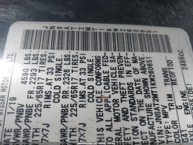 2019 NISSAN ROGUE JN8AT2MT1KW260651 Photo 8