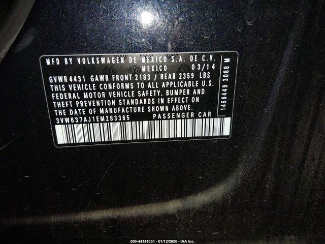 3VW637AJ1EM283365 Volkswagen Jetta Hybrid Sel Premium