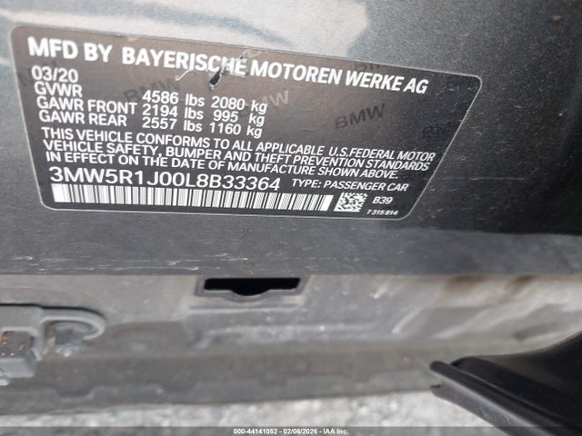 2020 BMW 330I 3MW5R1J00L8B33364 Photo 8