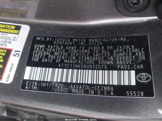 4T1C11AK5RU912575 Toyota CAMRY LE