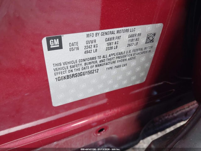 1G6KB5RS0GU156212 Cadillac Ct6 Standard
