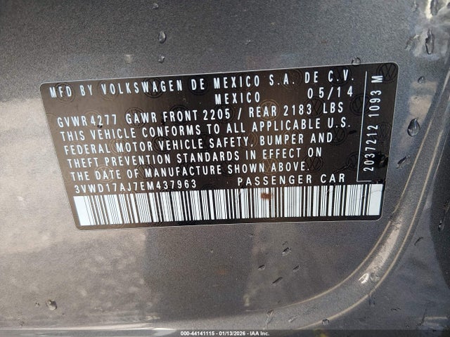 3VWD17AJ7EM437963 Volkswagen Jetta 1.8t Se