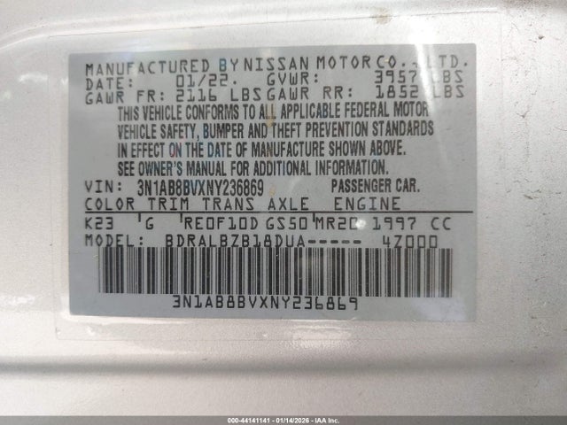 Nissan Sentra S Xtronic Cvt 2022 3N1AB8BVXNY236869 Image 9