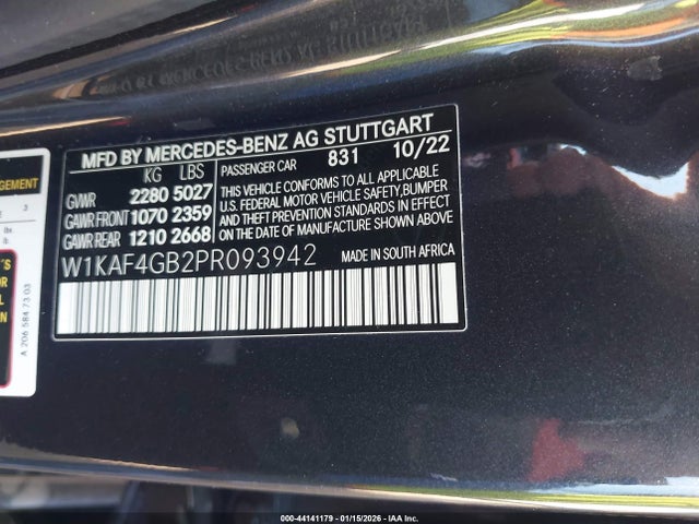 W1KAF4GB2PR093942 Mercedes-Benz C 300 Sedan