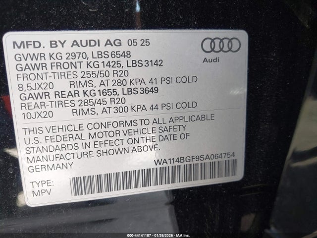 2025 AUDI Q6 E-TRON WA114BGF9SA064754 Photo 8